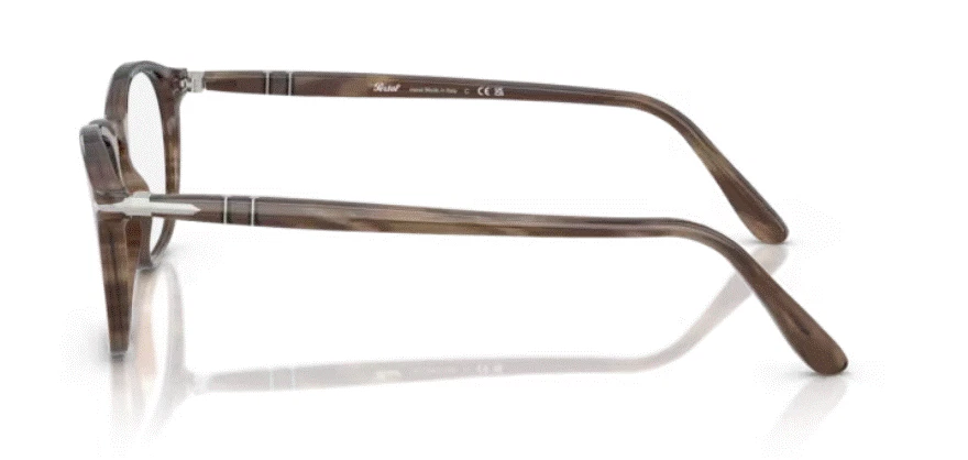 Anteojos para hombre Persol 0PO 3007V 1208 a rayas marrón cuadrado suave 52 mm Foto 3 de 4