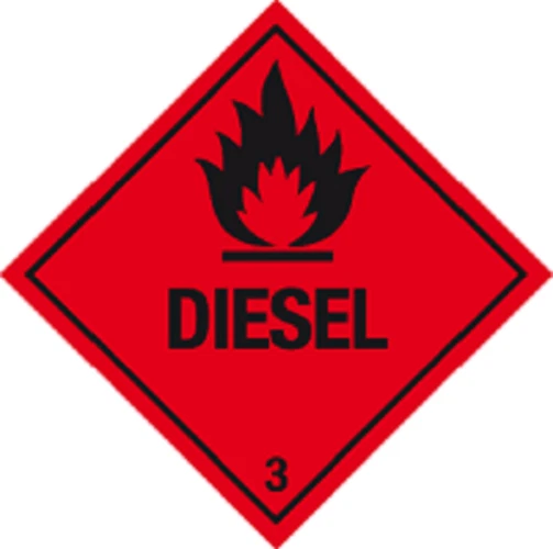 NON-BRANDED 2 x FLAMMABLE DIESEL HAZARD DIAMOND LABELS STICKERS Approx 100x100mm FREE P&P
