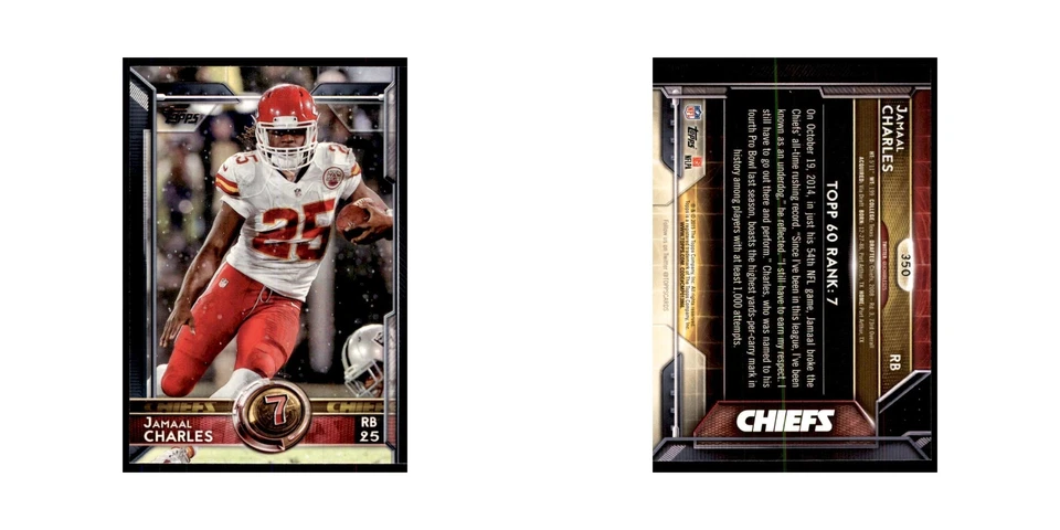2015 Topps Jamaal Charles Football Cards #350 - Image 3 of 3