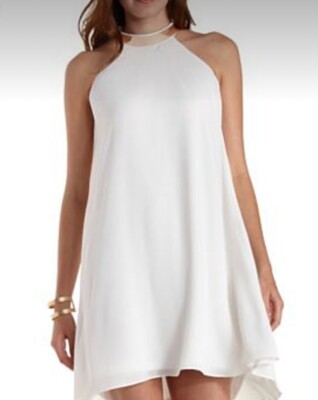 two color dress white and gold Two tone belt main image 0