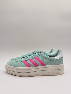 Adidas Women's Gazelle Bold Size 9.5 Flash Aqua Lucid Pink |ID7026|