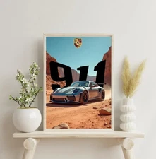 Porsche 911 Printable Wall Art | Modern Sports Car Poste