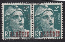 timbre 1945-1947 Algérie Marianne de Gandon RF vert sapin 2F oblitéré TBC