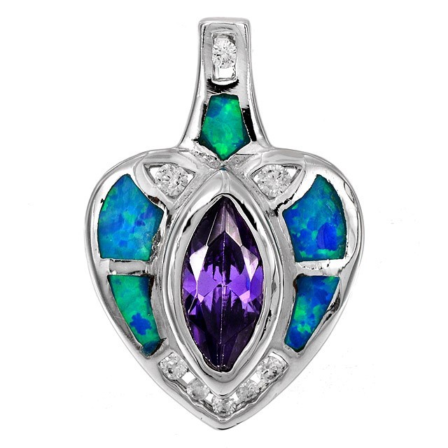 2CT Amethyst 925 Sterling Silver Pendant Jewelry OE8