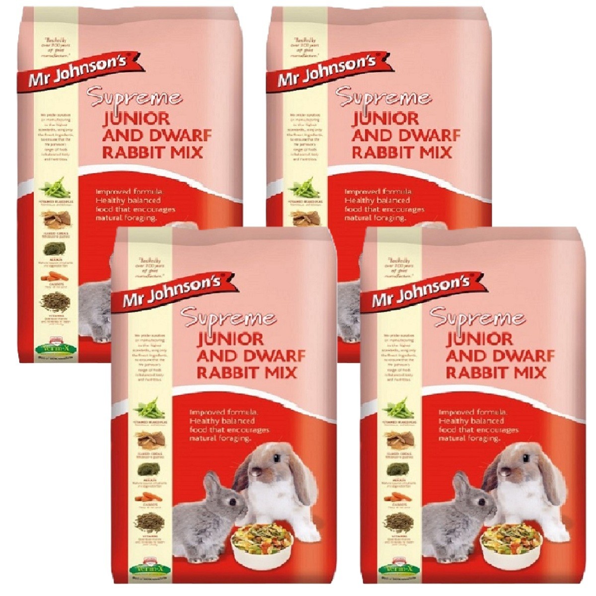 SUPREME JUNIOR & DWARF RABBIT MIX Mr Johnsons small animal food lop bunny feed