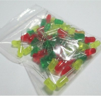 30pcs 5mm Red Yellow Green LED Light-emitting Diode Diode Package 3 Colors New #