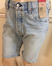 NWT Men Button Fly Levi 501 Denim Jean Short 33 X9 Red Tab 5 Pocket 99% Cotton