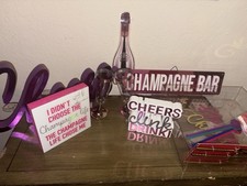 Lot déco bar champagne enseignes acclamations flûtes douche nuptiale ensemble bachelorette