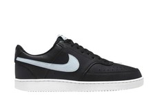 Nike Court Vision Low Top Sneakers Black White Light Blue Leather Breathable