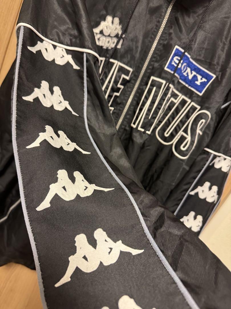 Juventus Kappa Nylon Track Jacket Vintage 90s Sony Sponsor Black