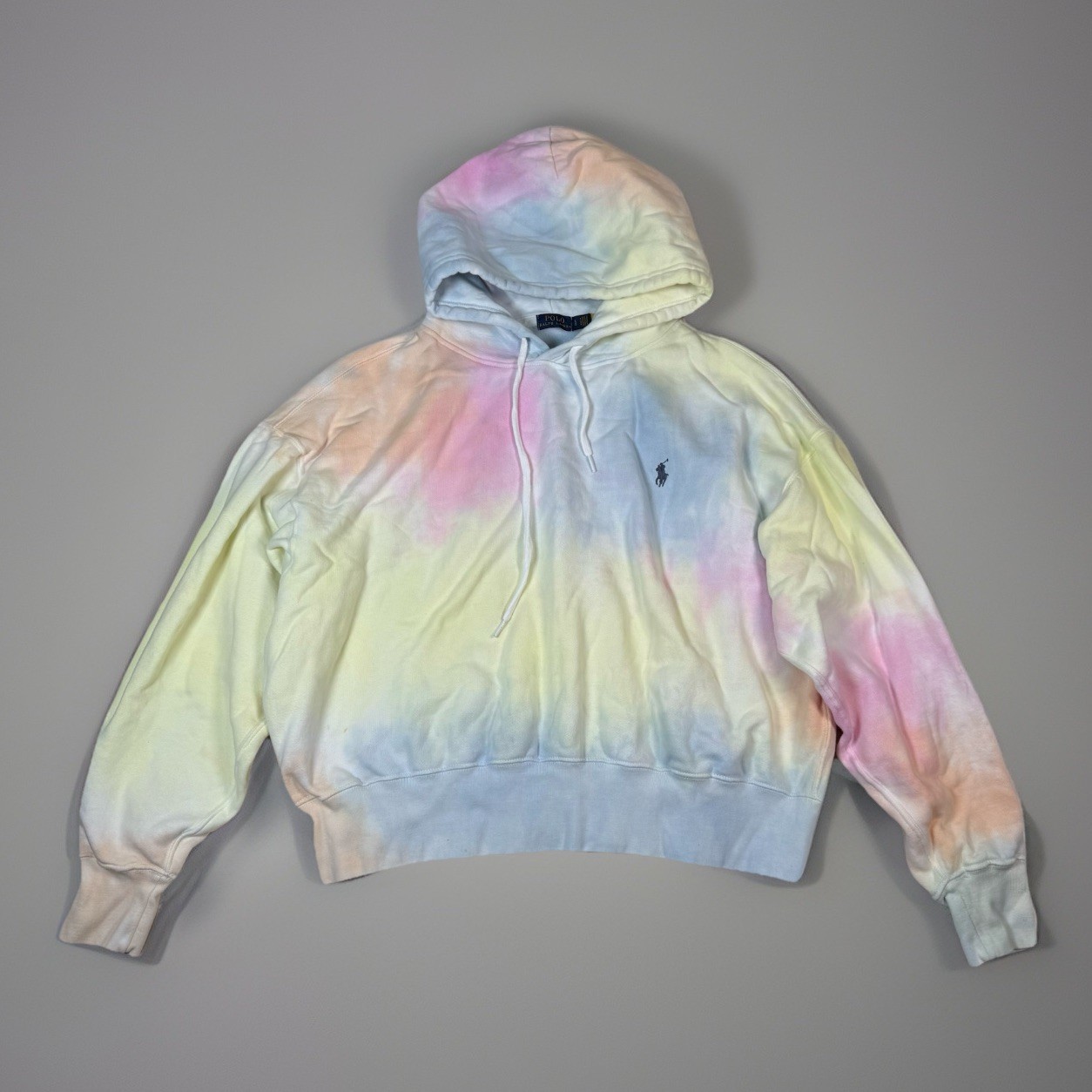 Polo Ralph Lauren Womens Hoodie Multicolor Size L Tie Dye Fleece Sweatshirt