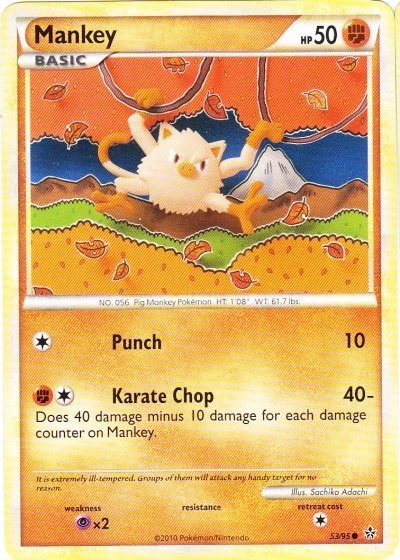 Mankey - 53/95 - Common NM Unleashed