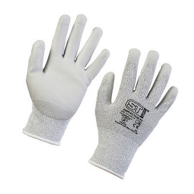 Supertouch Anti Schnitt Handschuhe beständig PU Arbeit Sicherheit Bauarbeiter Level 5 Schutz