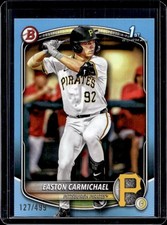 2025 Bowman Draft Easton Carmichael Sky Blue Border 1st Prospect #/499 Pirates