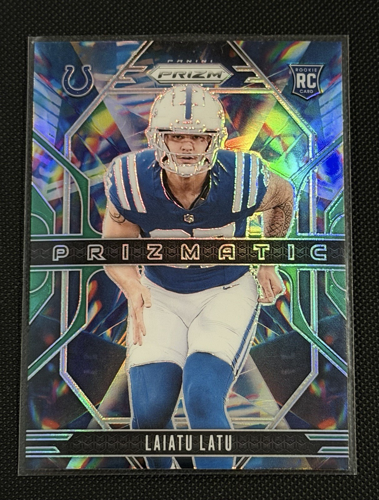 2024 Panini Prizm - Prizmatic Laiatu Latu #5 Green Prizm (RC)
