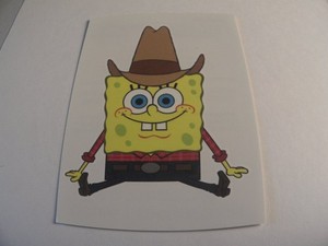 Spongebob Squarepants Temporary Tattoo Cowboy Nickelodeon 2013 USA