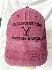 Yellowstone Dutton Ranch Adjustable Baseball Cap Red w/black embroidery