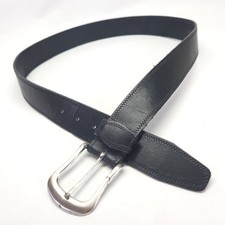 Nuovo Leather Belt 34 M Stitched Black 5099 Made in USA