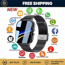 LAXASFIT 2025 Smart Watch for Men Women, Full Touch Screen Fitness Tracker with