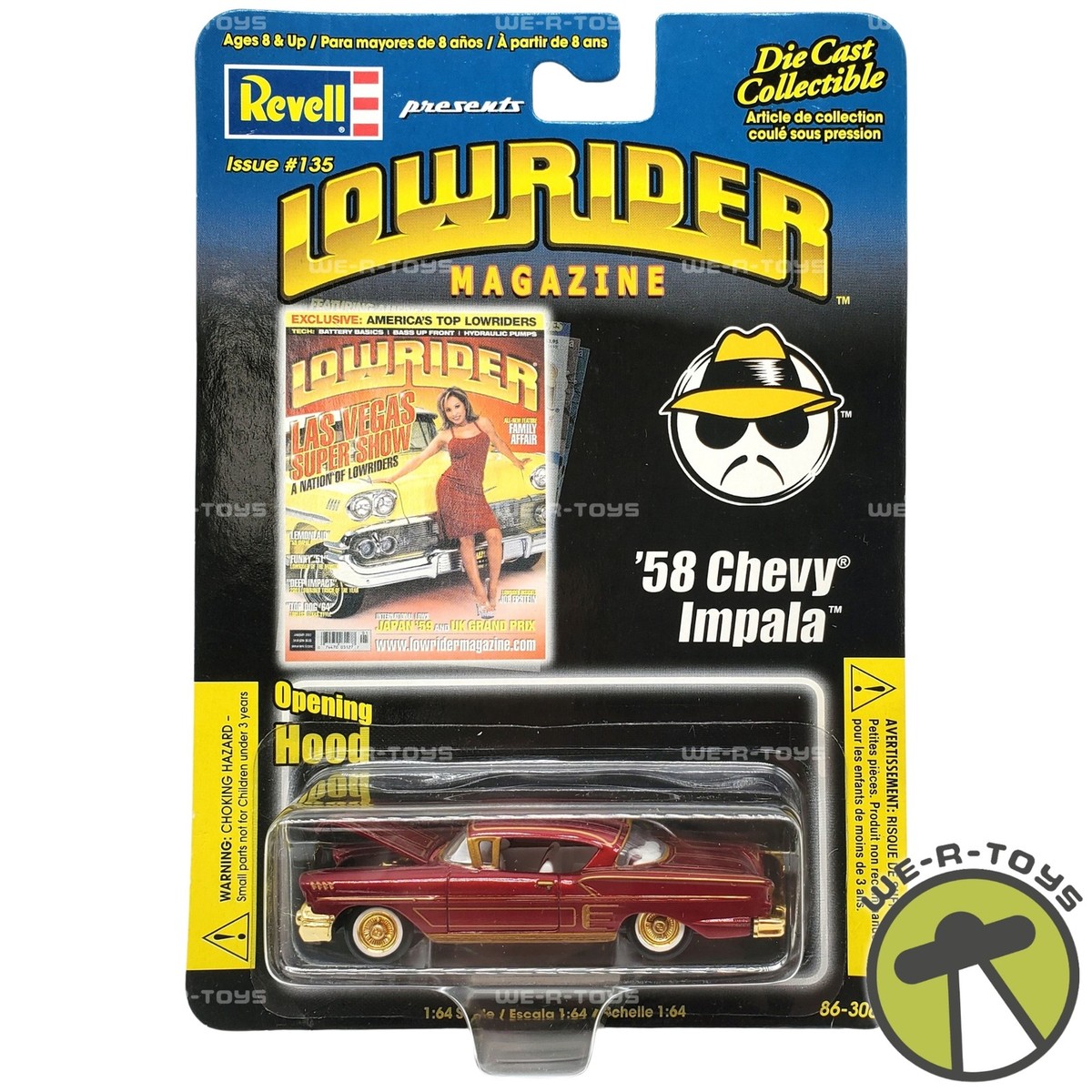 Revell Lowrider Magazine Issue 135 Red '58 Chevy Impala Die-Cast