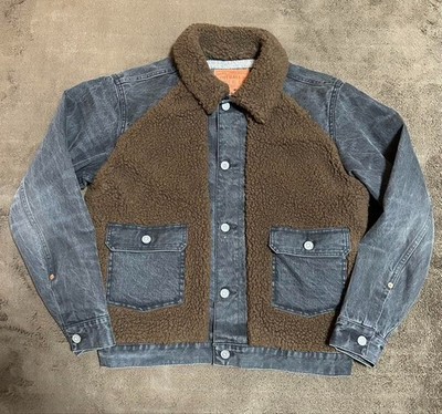 RRL Ralph Lauren Inspired Grizzly Fleece Paneled Denim Shearling 