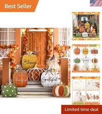 Charming 6-Piece Pumpkin Porch Signs for Autumn and Thanksgiving Bliss