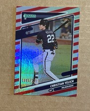 2021 Panini Donruss Christian Yelich Red Stripe Parallel /2021 #200 Brewers