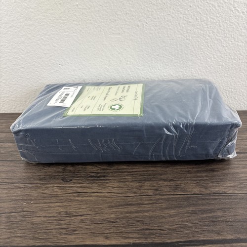 LANE LINEN 100% Organic Cotton Blue Twin XL Sheets Set 3-Piece Pure Percale New - Imagen 6 de 12