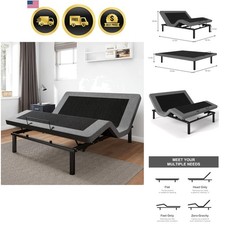 Queen Size Adjustable Bed Frame, Electric Bed Base, Wireless Remote Control, ...