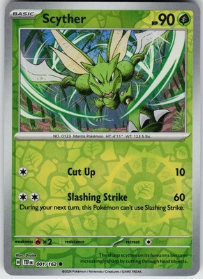 Pokemon Scyther 001/162 SV05: Temporal Forces NM Reverse Holo card