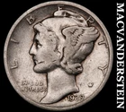 1939-D Mercury Dime- Silver- Scarce Better Date No Reserve #J3320