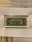 Lucite Paper Weight with 1953 Red Seal Two Dollar Bill Embedded — photo 2