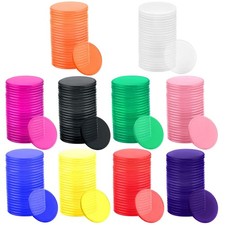 Coopay 200 Pieces 10 Colors 1-1/5 inch Plastic Learning Counters Disks Bingo ...