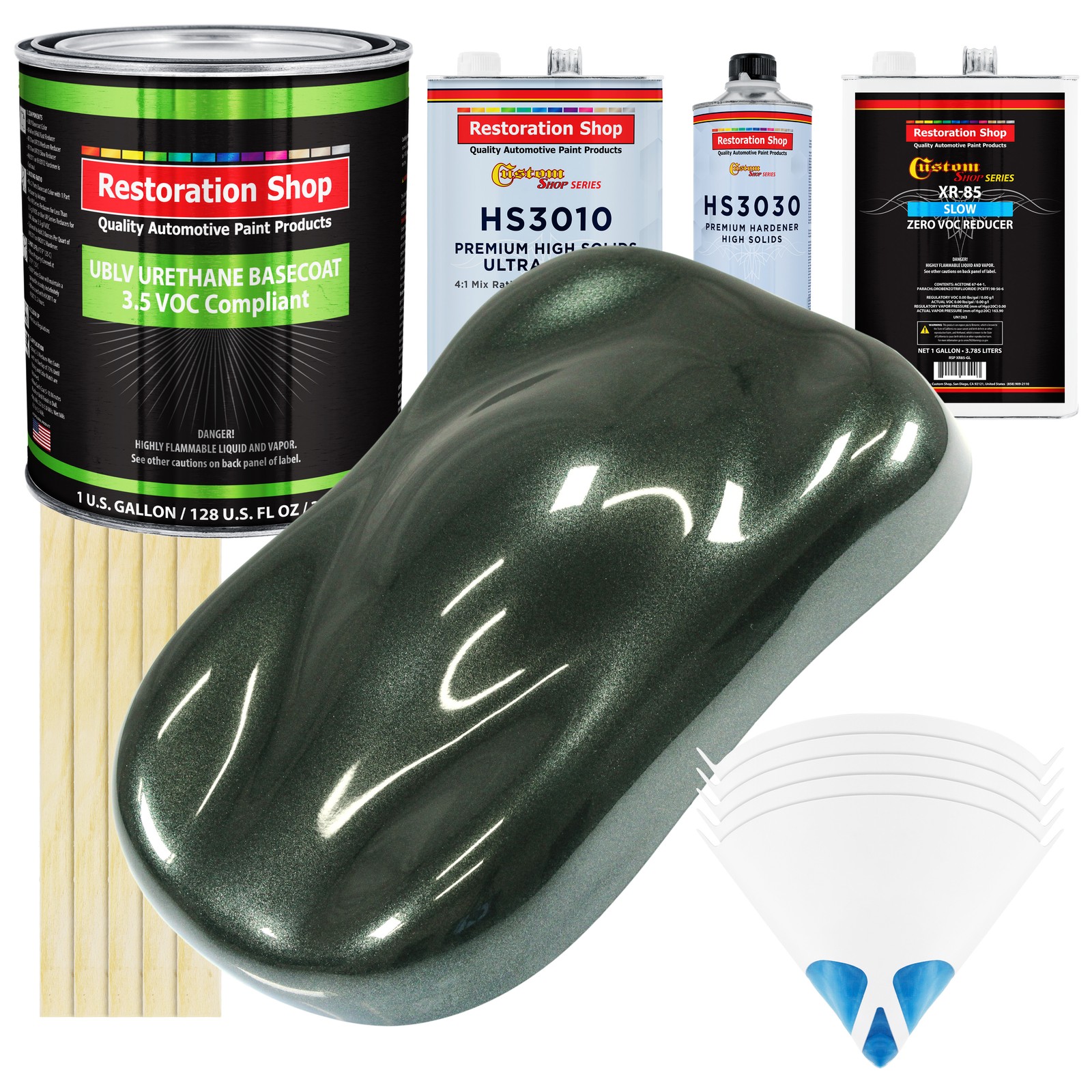 Fathom Green Firemist Low VOC SLOW PREM 1 Gallon Kit URETHANE BASECOAT Clearcoat