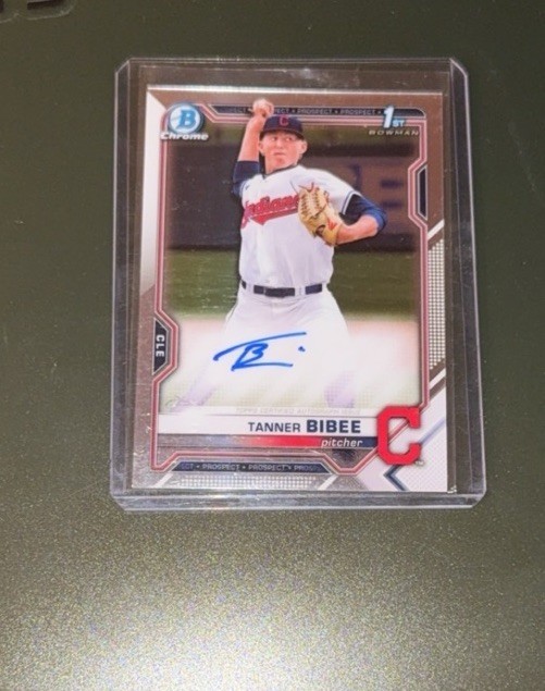 2021 Bowman Chrome Draft Tanner Bibee 1st Prospect Auto Autograph #CDA-TB