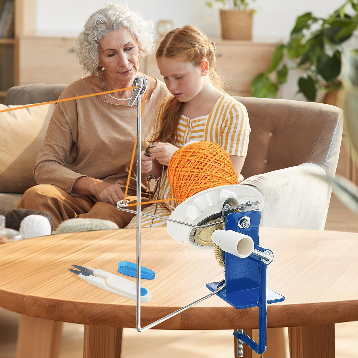 Large Metal Yarn/Wool/String/Fiber Ball Winder Hand-Operated Swift 10-Ounce