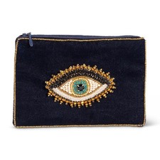 3D Embroidered Eye Zippered Pouch