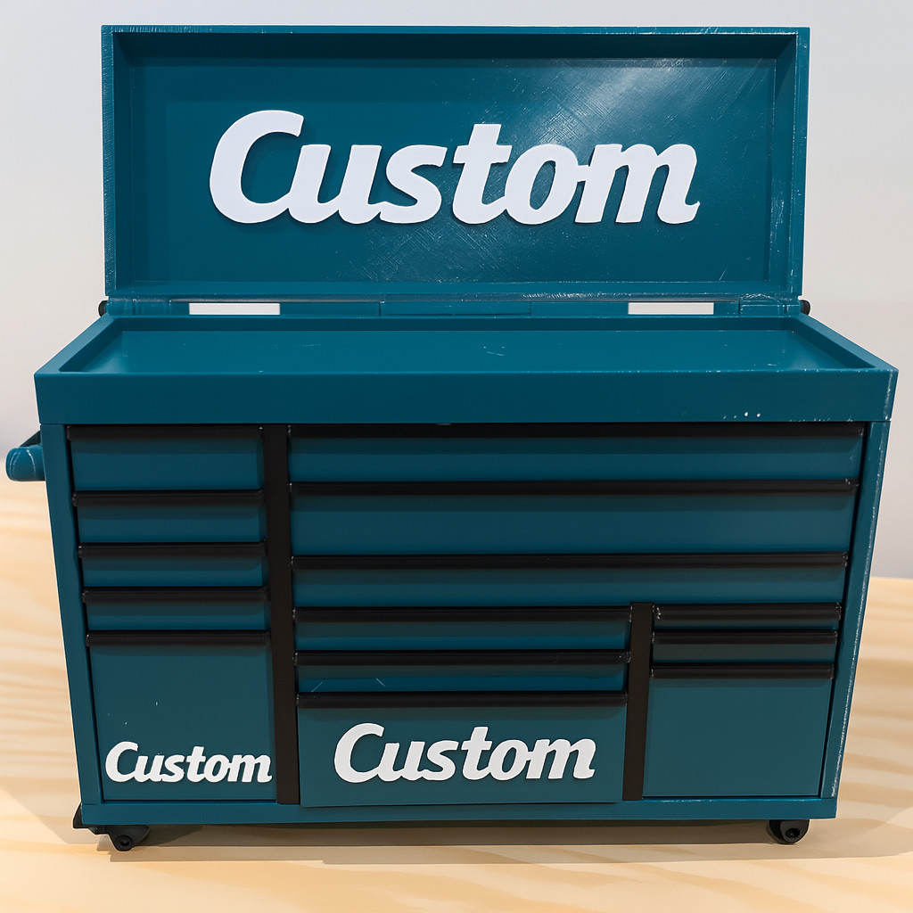 Mini Rolling Tool Box with Custom Text &ndash; Perfect Gift for Dad | Mini Storage Box