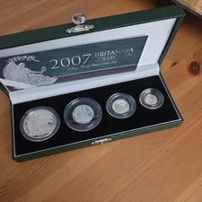 2003 Silver Proof Britannia 4-Coin Collection with COA Box and COA Royal Mint