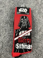 Star Wars Crew Socks Merry Sithmas 2 Pair Size 6-12 Red Black I NWT