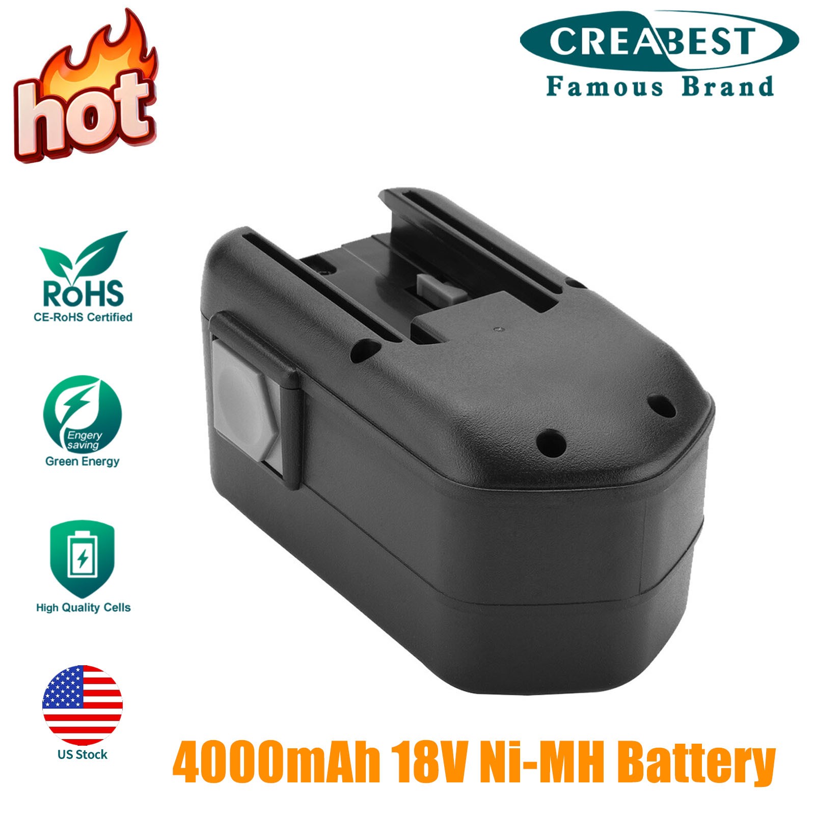 4000mAh 18V Ni-MH Battery For AEG B18 BXL18 BXS18 MX18 MXM18 MXS18 48-11-2230