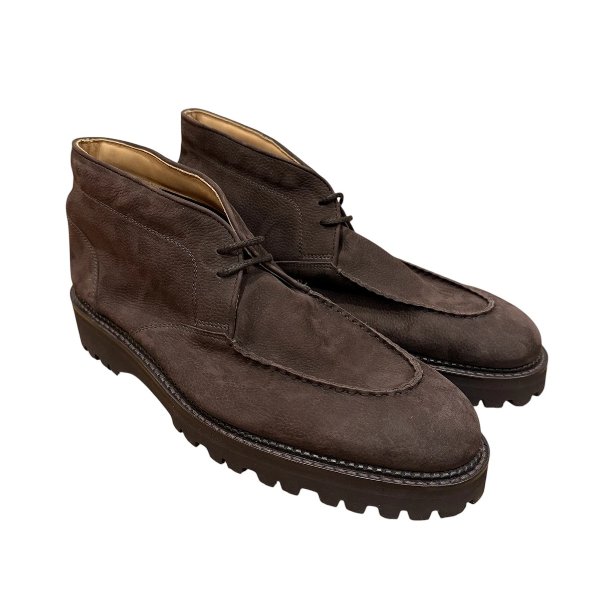NWOB John Lobb Suede Chukka Boots Brown Mens 12 M Field Boot Luxury Designer John Lobb | Leather Chukka Boots in Dark Brown | SARTALE main image 3