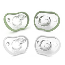 Nanobebe Baby Pacifiers 0-3 Month - Orthodontic, Curves Comfortably with Face Co