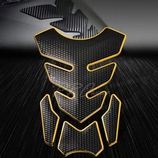 4PC Customize Tough Fuel Tank Pad Decal/Sticker Perforated Black+Chromed Gold