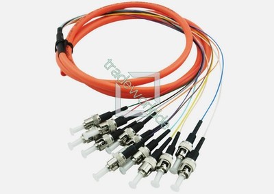 12 Fibers 1.5 Meter ST UPC OM1 62.5/125 Multi Mode Bundles Optical Fiber Pigtail