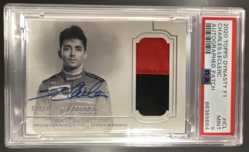 2020 Topps Dynasty F1 Formula 1 Charles Leclerc Patch Auto Autograph #/10 PSA 9