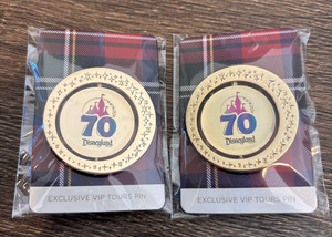 Set of (2) Disneyland 2025 70th Anniversary VIP Tours Pin - Double Sided