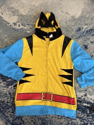 Marvel Comics Mens Wolverine Costume Cosplay Hoodie With Open Eyes In Hood Large