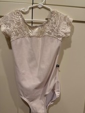 EXTRA SMALL CREAM CREAM ENGLISH LACE CAP SLEEVE Ballet leotard