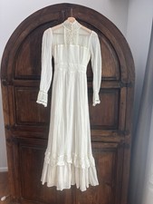Vintage Gunne Sax dress from 70s. Pearl gauze High neck size 5